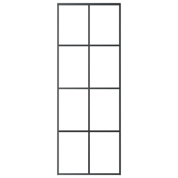 vidaXL Ușă glisantă, negru, 76x205 cm, sticlă ESG și aluminiu