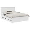 vidaXL Cadru de pat cu sertar Alb 150 x 200 cm Lemn Ingineresc