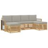 vidaXL Set de canapele de exterior 6 buc. Alb și gri deschis Poliester
