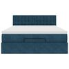 vidaXL Cadru de pat otoman cu saltea Albastru &icirc;nchis 140x200cm catifea