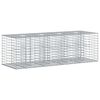 vidaXL Pat ridicat din gabion Argintiu 180 x 60 x 55 cm