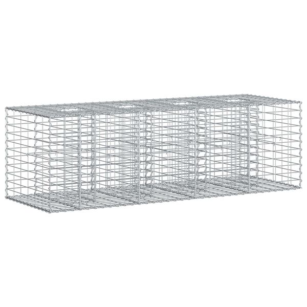 vidaXL Pat ridicat din gabion Argintiu 180 x 60 x 55 cm