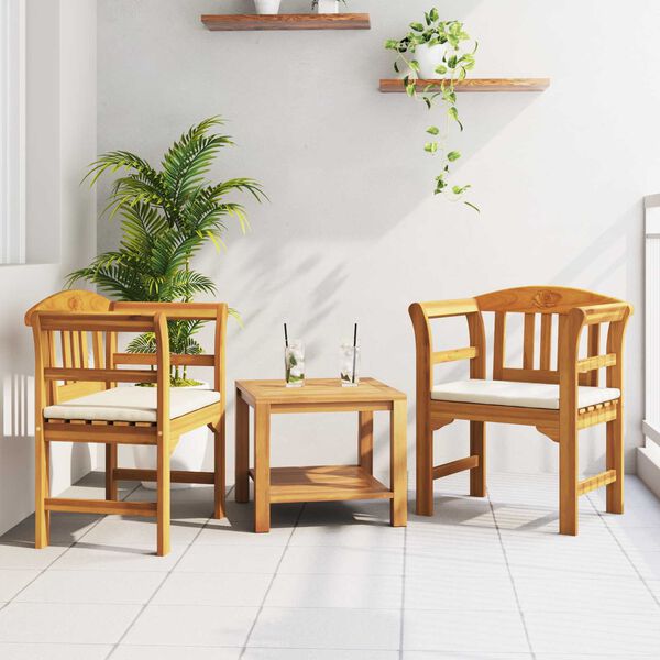 vidaXL bancă cu pernă Finisaj cu ulei natural 68,5 x 46 x 82,5 cm