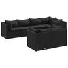 vidaXL Set mobilier de grădină cu perne, 7 piese, negru, poliratan