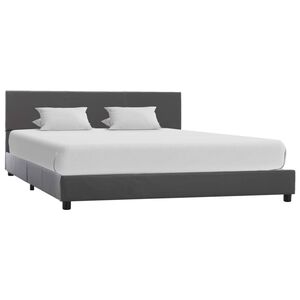 vidaXL Cadru de pat, gri, 120x200 cm, piele ecologică