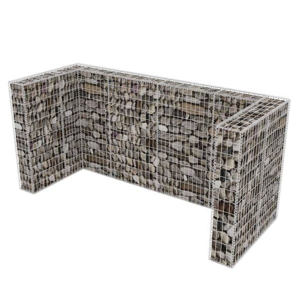 vidaXL Gabion triplu &icirc;ngrădire pubelă, oțel, 250 x 100 x 120 cm