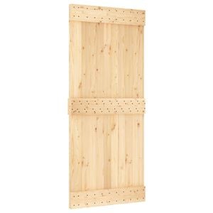 vidaXL Ușă glisantă NARVIK Natural și Negru 90 x 210 cm (213,5 cm)