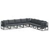 vidaXL Set de canapele pentru grădină 8 buc. Negru Aluminiu