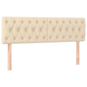 vidaXL Tăblii de pat, 2 buc, crem, 72x7x78/88 cm, textil