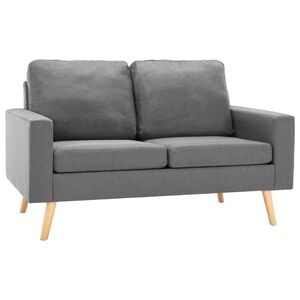 vidaXL Canapea cu 2 locuri, gri deschis, material textil
