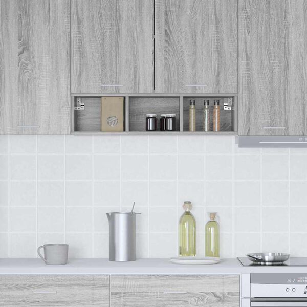 vidaXL Dulap suspendat Gri Sonoma 20 x 29,5 x 80 cm Lemn compozit