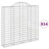 vidaXL Coșuri gabion arcuite 14 buc, 200x30x180/200cm, fier galvanizat