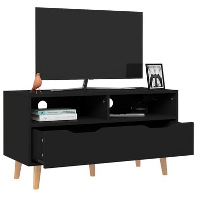 vidaXL Comodă TV, negru, 90x40x48,5 cm, lemn prelucrat