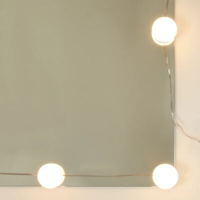 vidaXL Masă de toaletă cu LED, alb, 96x40x142 cm