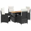 vidaXL Set dining pentru exterior 5 buc. Negru și Alb crem