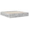 vidaXL Cadru de pat cu headboard Gri Beton 200 x 200 cm Lemn prelucrat