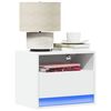 vidaXL Noptiere montate pe perete cu lumini LED, 2 buc., alb