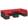 vidaXL Set de canapele pentru grădină 11 buc. Maro poliratan