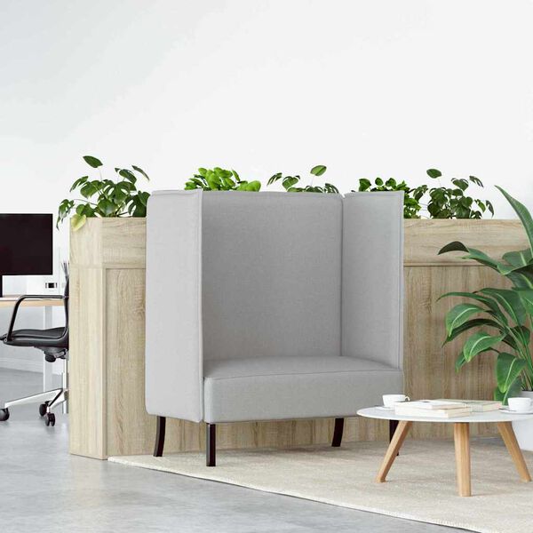 vidaXL Canapea cu spătar &icirc;nalt 101cm Gri de nor țesătură