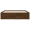 vidaXL Cadru pat cu sertare, stejar maro, 135x190 cm, lemn prelucrat