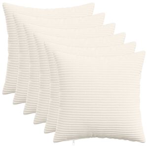 vidaXL Husă pentru pernă 6 pcs HEERLEN Crem 30 x 30 cm cord