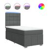 vidaXL Pat box spring cu saltea, gri &icirc;nchis, 90x190 cm, textil