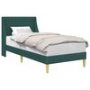 vidaXL Cadru de pat cu headboard Verde &icirc;nchis 90 x 200 cm țesătură