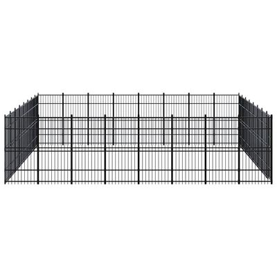 vidaXL Padoc pentru câini de exterior, 58,98 m², oțel