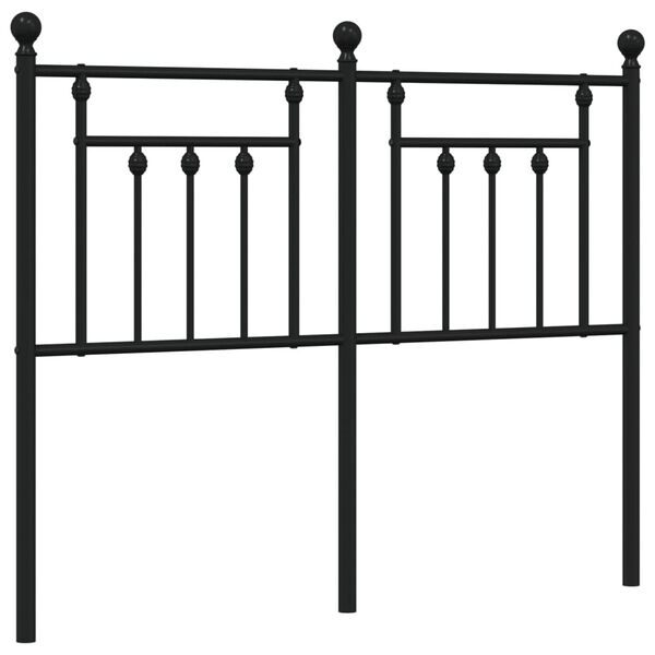 vidaXL Tăblie de pat de schimb metalică, negru, 120 cm