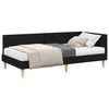 vidaXL Cadru de pat colțar cu saltea 2 buc. Negru 80 x 200 cm țesătură