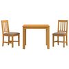 vidaXL Set de dining 3 buc. Gri Lemn de stejar masiv
