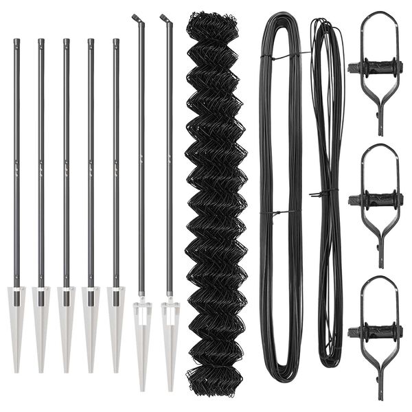 vidaXL St&acirc;lp de gard. Gri 10 x 1,5 m (plasă de 40 x 40 mm) Oțel și PVC