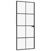 vidaXL Ușă de interior negru 83x201,5 cm sticlă securiz./aluminiu slim