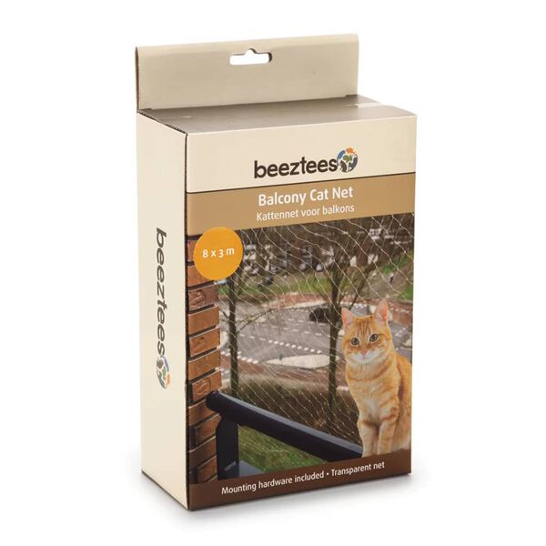 Beeztees Plasă de balcon pentru pisici, transparent, 8x3 m, 41084