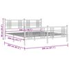 vidaXL Cadru de pat metalic cu tăblie, alb, 200x200 cm