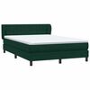 vidaXL Pat box spring cu saltea, verde &icirc;nchis, 160x220 cm, catifea