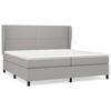 vidaXL Pat box spring cu saltea, gri deschis, 200x200 cm, textil