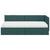 vidaXL Cadru de pat colțar cu saltea cu headboard 2 pcs Verde Catifea