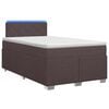 vidaXL Pat box spring cu saltea și LED Maro &icirc;nchis 120 x 190 cm