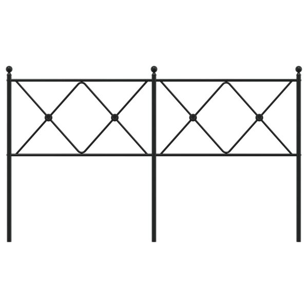 vidaXL Tăblie de pat metalică, negru, 150 cm