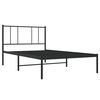 vidaXL Cadru de pat din metal cu tăblie, negru, 107x203 cm