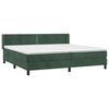 vidaXL Pat box spring cu saltea, verde &icirc;nchis, 200x200 cm, catifea