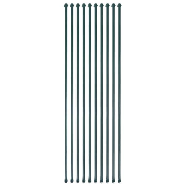 vidaXL Țăruși grădină, 10 buc, 1,5 m, metal, verde