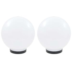vidaXL Lămpi bol cu LED 2 buc, sferice, 25 cm, PMMA