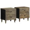 vidaXL Noptiere 2 buc Gri deschis 40x33x46 cm Lemn masiv de mango