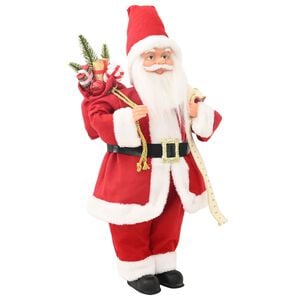 vidaXL Figurină Moș Crăciun Roșu 30 cm Poliester