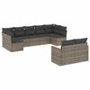 vidaXL Set canapele de grădină, 9 piese, cu perne, gri, poliratan