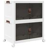 vidaXL Cutie de depozitare stivuită cu roți 2 niveluri 75 L 64x40x76cm