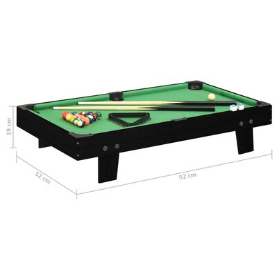 vidaXL Mini masă de biliard, 3 picioare, negru & verde 92 x 52 x 19 cm