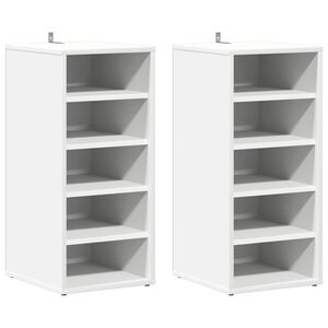 vidaXL Pantofare, 2 buc., alb, 31,5x35x70 cm, PAL
